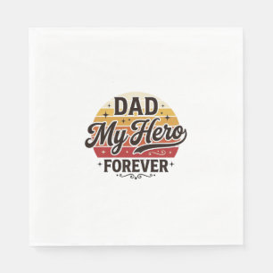 Guardanapo De Papel Pai Meu Herói Para Sempre Camisa Retro Vintage Des