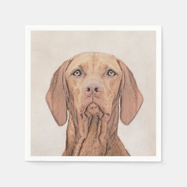 Guardanapo De Papel Painting Vizsla - Arte de Cachorro Original (Frente)
