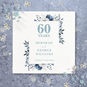 Guardanapo De Papel País das Flores de Diamante 60º Aniversário de Cas