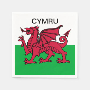 Guardanapo De Papel País de Gales Flag Red Dragon Cymru Welsh Party