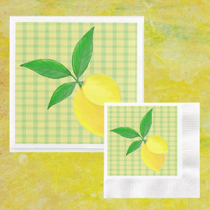 Guardanapo De Papel País Divertido Amarelo Verde Xadrez Limão