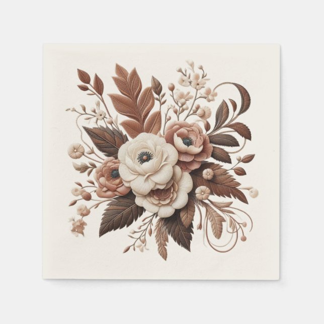 Guardanapo De Papel País Elegante Moderno Ocidental- Floral (Frente)