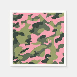Guardanapo De Papel País Rosa Verde Exército Camuflagem Camuflagem Ani