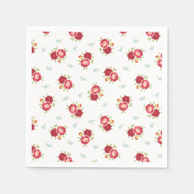 Guardanapo De Papel País rosa vermelha, bonito e Bonito (Frente)