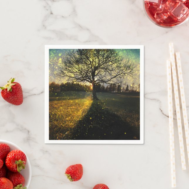 Guardanapo De Papel Paisagem com sonhos de vagalumes mágicos (Insitu)