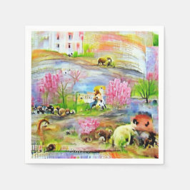 Guardanapo De Papel Paisagem de Aquarela