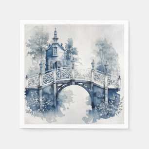 Guardanapo De Papel Paisagem de estilo Delft azul e branco