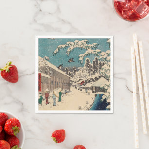 Guardanapo De Papel paisagem de inverno de Hiroshige japão ukiyo-e ant