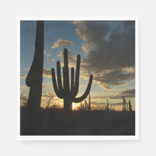 Guardanapo De Papel Paisagem do Deserto de Arizona Saguaro Sunset II
