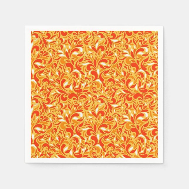 Guardanapo De Papel Paisley floral de outono (Frente)