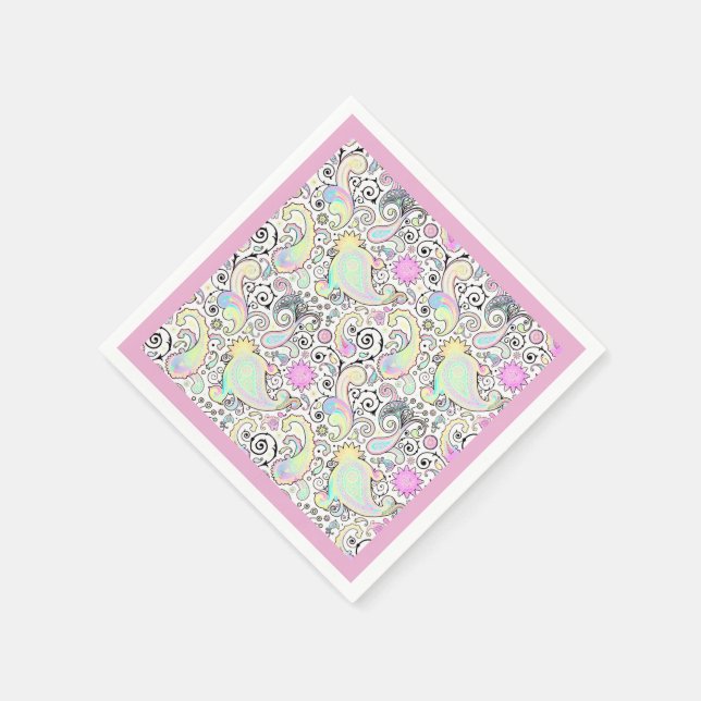 Guardanapo De Papel Paisley pastel (Canto)