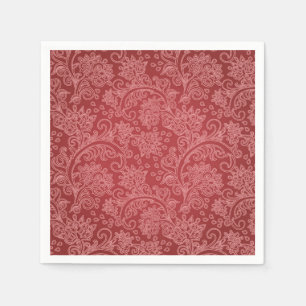 Guardanapo De Papel Paisley Vermelho Damasco Designer Floral Vintage C