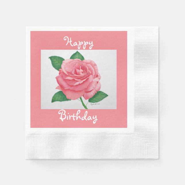 Guardanapo De Papel Paixão Rosa Padrão Napkin (Frente)