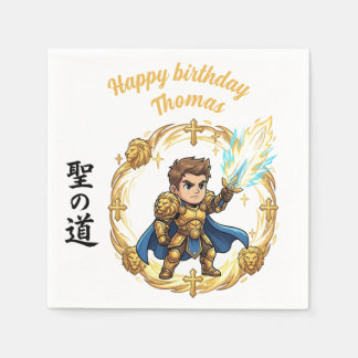 Guardanapo De Papel Paladin Holy Knight RPG Anime Chibi Gamer Birthday