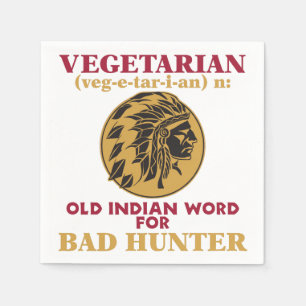 Guardanapo De Papel Palavra indiana velha do vegetariano para o