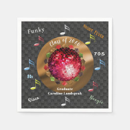 Guardanapo De Papel Palavras de Disco de Febre Noturna e Graduação de