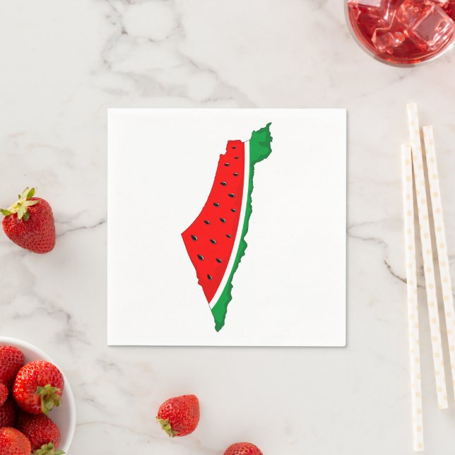 Guardanapo De Papel Palestina - Mapa Watermelon - Símbolo da liberdade (Insitu)