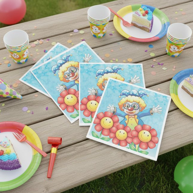 Guardanapo De Papel Palhaço Com Flores (Criador carregado)