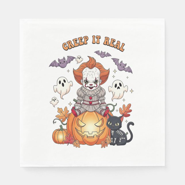 Guardanapo De Papel Palhaço De Halloween Verdadeiro (Frente)
