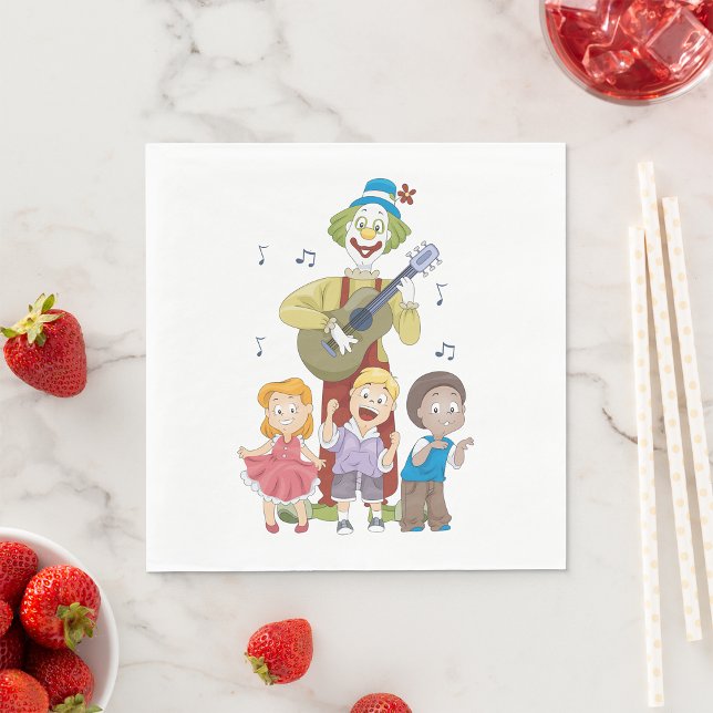 Guardanapo De Papel Palhaço Tocando Violão (Criador carregado)