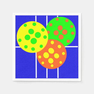 Guardanapo De Papel Palhetas amarelas, laranja e verdes no campo azul