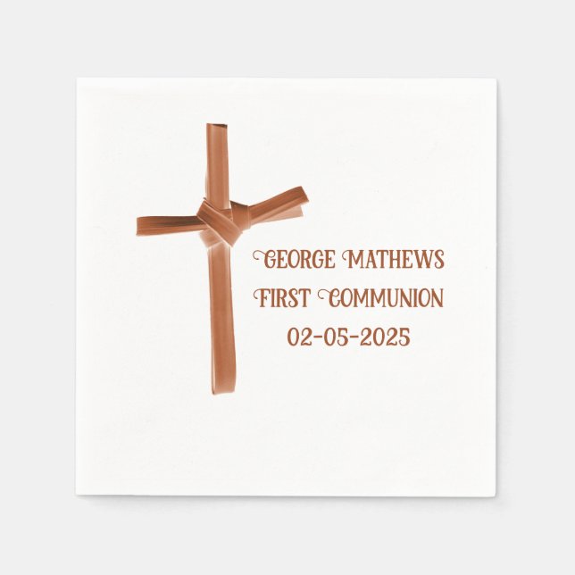 Guardanapo De Papel Palm Cross personalizado (Frente)