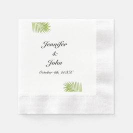 Guardanapo De Papel Palm Tree Foliage Green Watercolor Deixa Casamento