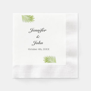 Guardanapo De Papel Palm Tree Green Foliage Watercolor Deixa Casamento