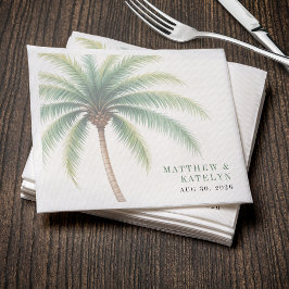 Guardanapo De Papel Palm Tree Island Destination Green Wedding