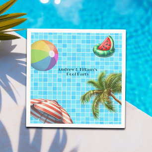 Guardanapo De Papel Palm Tree Sun Umbrella Beach Ball Party