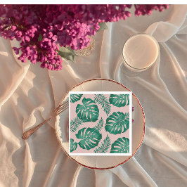 Guardanapo De Papel Palma Rosa Tropical e Verde deixa um padrão perfei