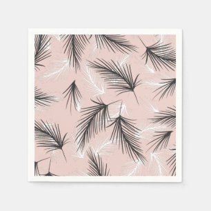 Guardanapo De Papel Palmas Preto Branco Tom Terroso Rosa