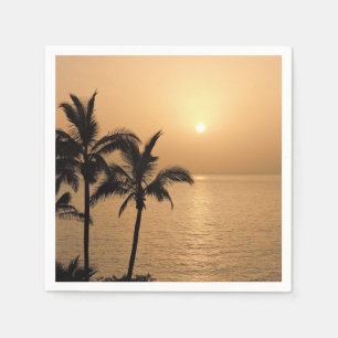 Guardanapo De Papel Palmeiras e Sunset Romântico