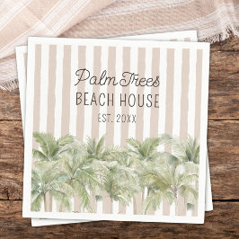 Guardanapo De Papel Palmeiras tropicais Belga Stripes Beach House