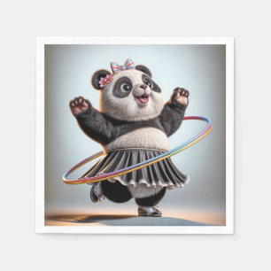Guardanapo De Papel Panda Bear Com Arco Arco-Íris