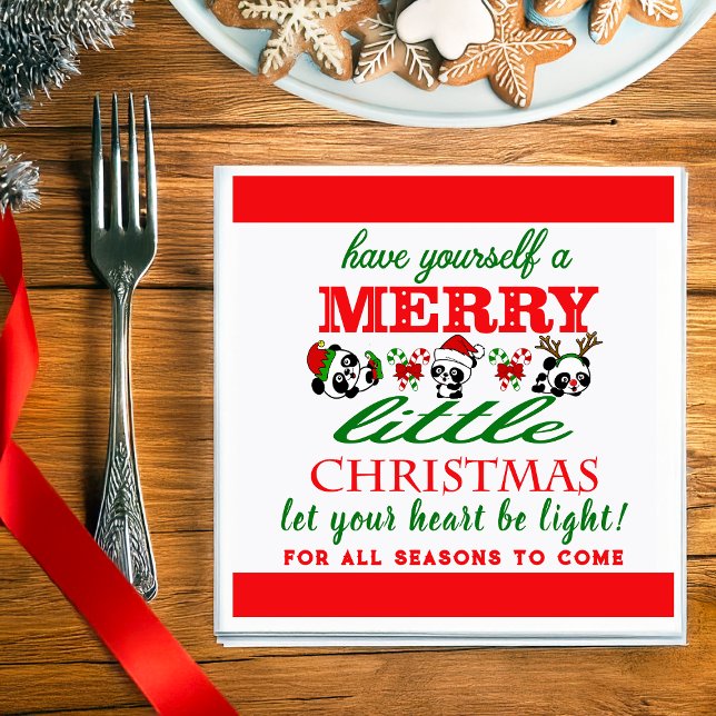 Guardanapo De Papel Pandas de Natal Personalizadas (Criador carregado)