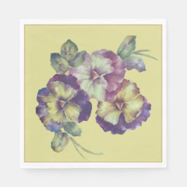 Guardanapo De Papel Pansy Floral Paper Napkins | Elegant Garden Table 