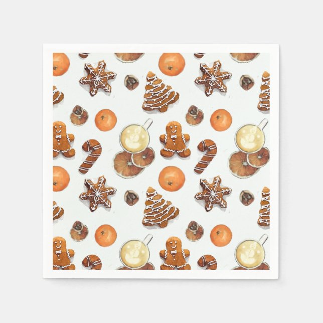 Guardanapo De Papel Pão de Gengibre Cento de Natal (Frente)