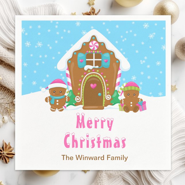 Guardanapo De Papel Pão-de-gengiva Partido Brilhante Azul e Rosa (Criador carregado)