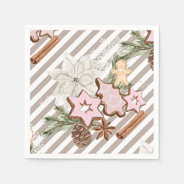 Guardanapo De Papel Pão de mel | Chás de bebê de Natal  (Frente)