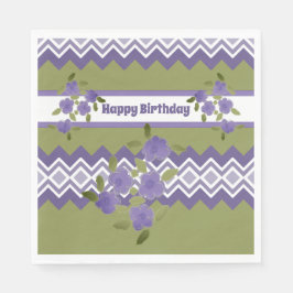 Guardanapo De Papel Papagaio Feliz de Aniversário Roxo