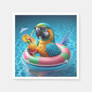 Guardanapo De Papel Papagaio numa Piscina de natação