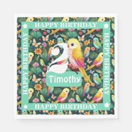 Guardanapo De Papel Papagaios Coloridos Personalizados 2º Aniversário