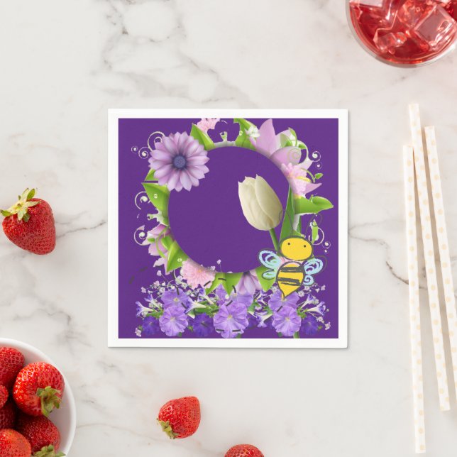 Guardanapo De Papel Papagaios, Flores Florais De Tulipas (Insitu)