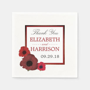 Guardanapo De Papel Papagaios vermelhos e Casamento Burlap