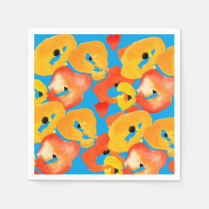 Guardanapo De Papel Papagaios vermelhos e laranja arte floral