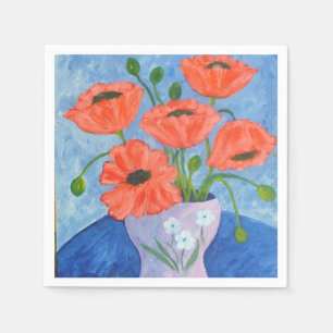 Guardanapo De Papel Papagaios Vermelhos Em Vase Napkins