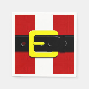 Guardanapo De Papel Papai Noel Belt Vermelho Amarelo E Branco