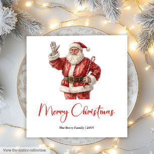 Guardanapo De Papel Papai Noel Bonito e Elegante Natal Rústico Vintage