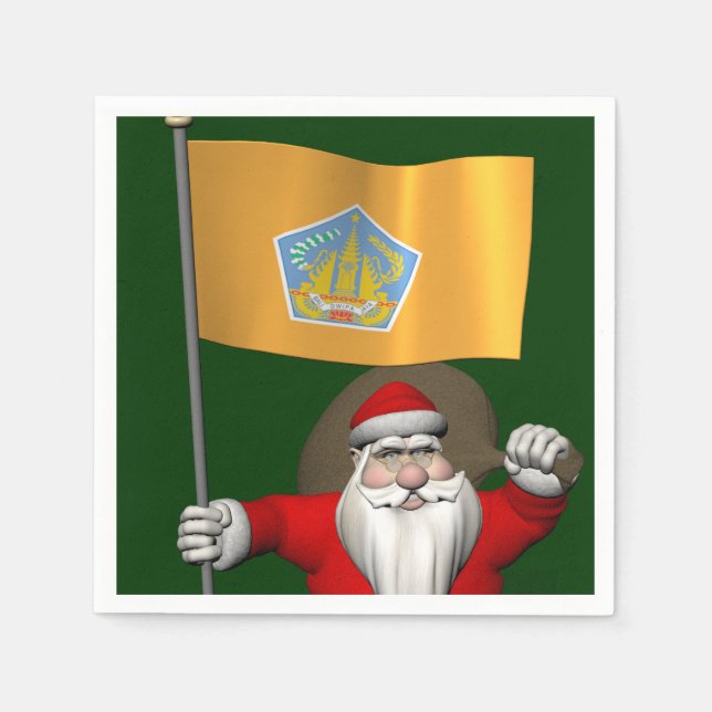 Guardanapo De Papel Papai Noel Com Alferes De Bali (Frente)